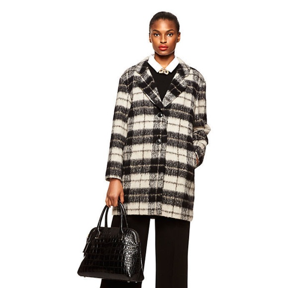 Kate Spade WOODLAND PLAID Check BOW Coat 4 6 - Picture 2 of 8